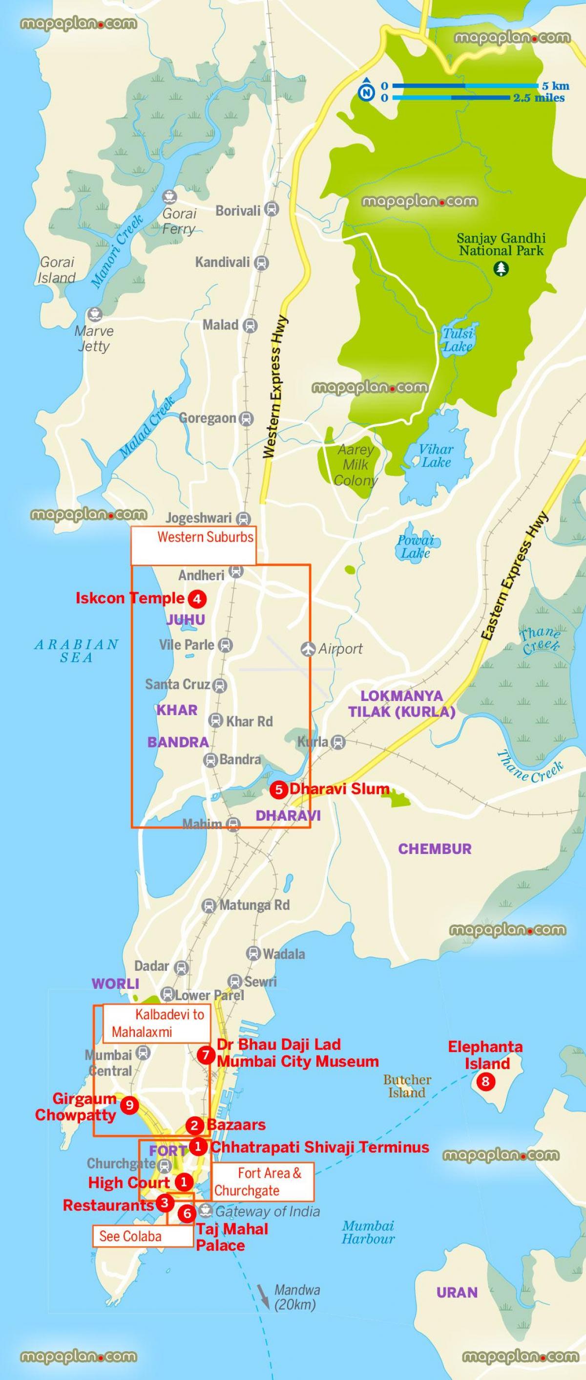 mapa ng mas malawak na Mumbai