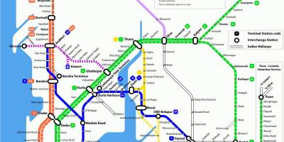 Bombay lokal na tren ruta sa mapa