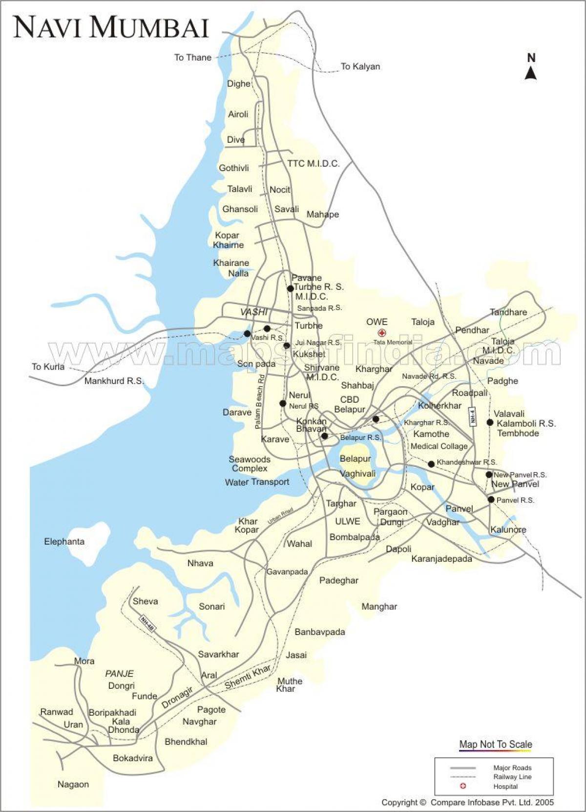 mapa ng mga bagong Mumbai