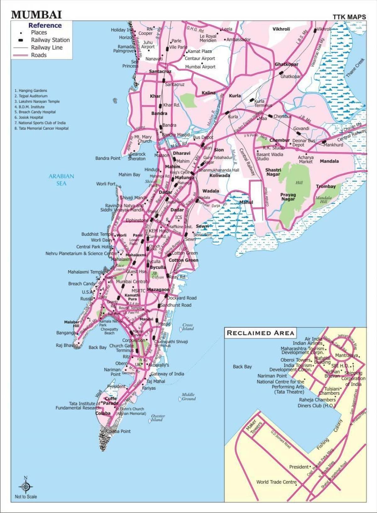 mapa ng lungsod ng Bombay