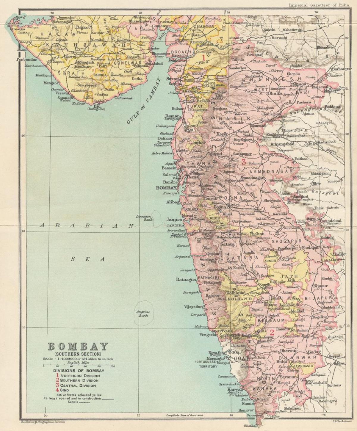 mapa ng Bombay pagkapangulo